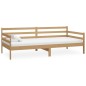 vidaXL Sofá cama y colchón madera pino maciza marrón miel 90x200 cm vidaXL Sofá cama y colchón madera pino maciza marrón miel 90x200 cm