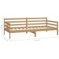 vidaXL Sofá cama y colchón madera pino maciza marrón miel 90x200 cm vidaXL Sofá cama y colchón madera pino maciza marrón miel 90x200 cm
