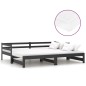 vidaXL Sofá cama extraíble madera maciza de pino negro 2x(90x200) cm vidaXL Sofá cama extraíble madera maciza de pino negro 2x(90x200) cm