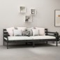 vidaXL Sofá cama con colchón madera de pino maciza negro 90x200 cm