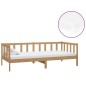 vidaXL Sofá cama y colchón madera pino maciza marrón miel 90x200 cm vidaXL Sofá cama y colchón madera pino maciza marrón miel 90x200 cm