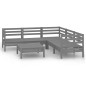 vidaXL Juego de muebles de jardín 6 piezas madera maciza de pino gris