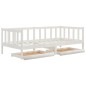 vidaXL Sofá cama con cajones madera de pino maciza blanco 90x200 cm