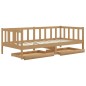 vidaXL Sofá cama con cajones madera pino maciza miel 90x200 cm vidaXL Sofá cama con cajones madera pino maciza miel 90x200 cm