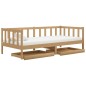 vidaXL Sofá cama con cajones madera pino maciza miel 90x200 cm vidaXL Sofá cama con cajones madera pino maciza miel 90x200 cm