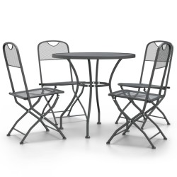 vidaXL Set de comedor de jardín 5 pzas malla metal expandido antracita