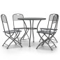 vidaXL Set de comedor de jardín 5 pzas malla metal expandido antracita vidaXL Set de comedor de jardín 5 pzas malla metal expandido antracita