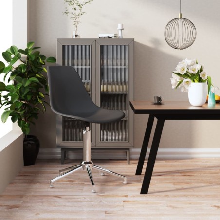 vidaXL Sillas de comedor giratorias PP gris clara