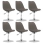 vidaXL Sillas de comedor giratorias 6 unidades tela gris oscuro vidaXL Sillas de comedor giratorias 6 unidades tela gris oscuro