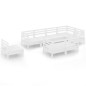 vidaXL Juego de muebles de jardín 8 piezas madera maciza pino blanco vidaXL Juego de muebles de jardín 8 piezas madera maciza pino blanco