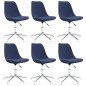 vidaXL Sillas de comedor giratorias 6 unidades tela azul vidaXL Sillas de comedor giratorias 6 unidades tela azul