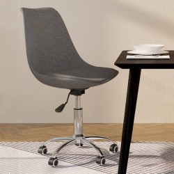 vidaXL Silla de comedor giratoria tela gris claro