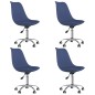 vidaXL Sillas de comedor giratorias 4 unidades tela azul vidaXL Sillas de comedor giratorias 4 unidades tela azul