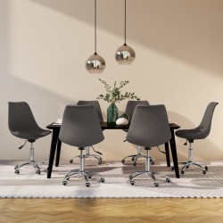 vidaXL Sillas de comedor giratorias 6 unidades tela gris oscuro
