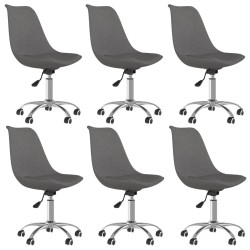 vidaXL Sillas de comedor giratorias 6 unidades tela gris oscuro