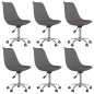 vidaXL Sillas de comedor giratorias 6 unidades tela gris oscuro vidaXL Sillas de comedor giratorias 6 unidades tela gris oscuro
