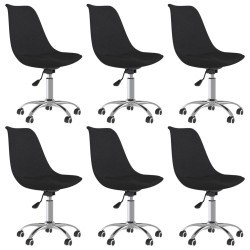 vidaXL Sillas de comedor giratorias 6 unidades tela negro