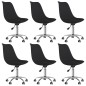 vidaXL Sillas de comedor giratorias 6 unidades tela negro vidaXL Sillas de comedor giratorias 6 unidades tela negro