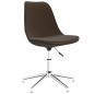 vidaXL Silla de comedor giratoria de tela marrón oscuro vidaXL Silla de comedor giratoria de tela marrón oscuro