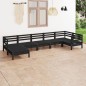 vidaXL Juego de muebles de jardín 7 pzas madera maciza de pino negro