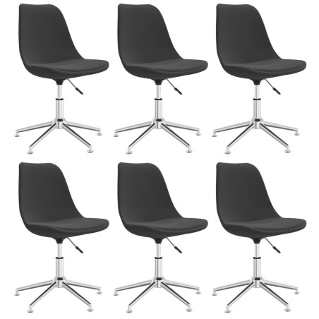 vidaXL Sillas de comedor giratorias 6 unidades tela gris oscuro