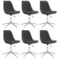 vidaXL Sillas de comedor giratorias 6 unidades tela gris oscuro vidaXL Sillas de comedor giratorias 6 unidades tela gris oscuro