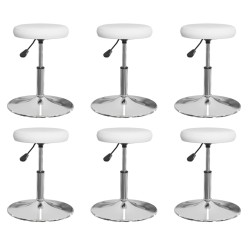 vidaXL Sillas de comedor 6 uds cuero sintético blanco
