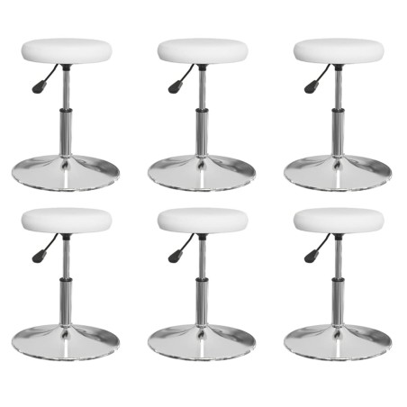 vidaXL Sillas de comedor 6 uds cuero sintético blanco