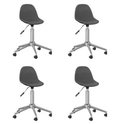 vidaXL Sillas de comedor giratorias 4 unidades tela gris oscuro
