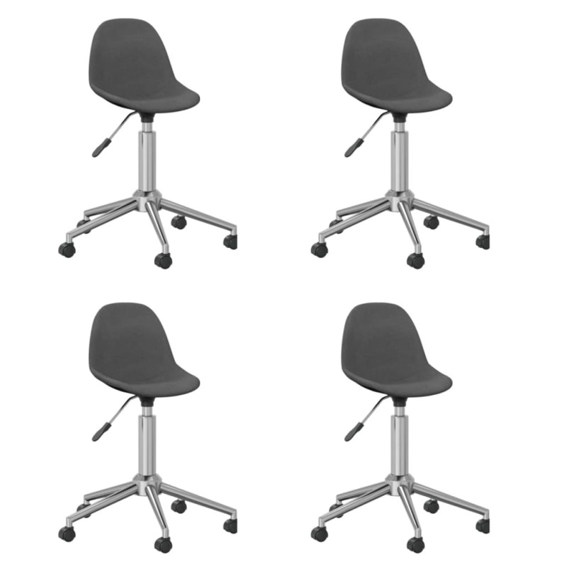 vidaXL Sillas de comedor giratorias 4 unidades tela gris oscuro vidaXL Sillas de comedor giratorias 4 unidades tela gris oscuro
