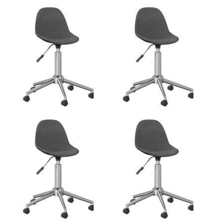 vidaXL Sillas de comedor giratorias 4 unidades tela gris oscuro