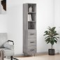 vidaXL Aparador alto madera contrachapada gris Sonoma 34,5x34x180 cm vidaXL Aparador alto madera contrachapada gris Sonoma 34,5x34x180 cm