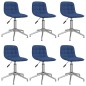 vidaXL Sillas de comedor giratorias 6 unidades tela azul vidaXL Sillas de comedor giratorias 6 unidades tela azul