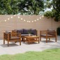 vidaXL Muebles de jardín 5 pzas cojines madera maciza de acacia vidaXL Muebles de jardín 5 pzas cojines madera maciza de acacia