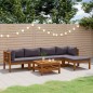 vidaXL Muebles de jardín 7 pzas cojines madera maciza de acacia 