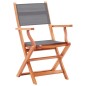 vidaXL Set de comedor de jardín 9 pzas madera eucalipto textilene gris