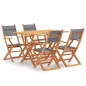 vidaXL Set de comedor de jardín 5 pzas madera maciza eucalipto gris vidaXL Set de comedor de jardín 5 pzas madera maciza eucalipto gris