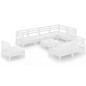 vidaXL Juego de muebles de jardín 9 piezas madera maciza pino blanco