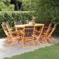 vidaXL Set de comedor jardín 9 pzas madera eucalipto textilene negro vidaXL Set de comedor jardín 9 pzas madera eucalipto textilene negro