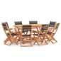 vidaXL Set de comedor jardín 9 pzas madera eucalipto textilene negro vidaXL Set de comedor jardín 9 pzas madera eucalipto textilene negro