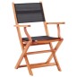 vidaXL Set de comedor jardín 9 pzas madera eucalipto textilene negro vidaXL Set de comedor jardín 9 pzas madera eucalipto textilene negro