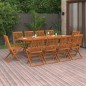 vidaXL Set de comedor de jardín 11 piezas madera maciza de acacia vidaXL Set de comedor de jardín 11 piezas madera maciza de acacia