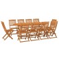 vidaXL Set de comedor de jardín 11 piezas madera maciza de acacia vidaXL Set de comedor de jardín 11 piezas madera maciza de acacia