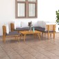 vidaXL Muebles de jardín 7 piezas con cojines madera maciza de acacia 