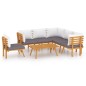 vidaXL Muebles de jardín 7 piezas con cojines madera maciza de acacia 