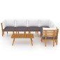vidaXL Muebles de jardín 7 piezas con cojines madera maciza de acacia 