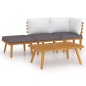 vidaXL Muebles de jardín 4 piezas con cojines madera maciza de acacia 