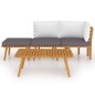 vidaXL Muebles de jardín 4 piezas con cojines madera maciza de acacia 