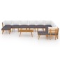 vidaXL Muebles de jardín 12 piezas con cojines madera maciza de acacia vidaXL Muebles de jardín 12 piezas con cojines madera maciza de acacia