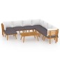 vidaXL Juego muebles de jardín y cojines 9 pzas madera maciza acacia vidaXL Juego muebles de jardín y cojines 9 pzas madera maciza acacia